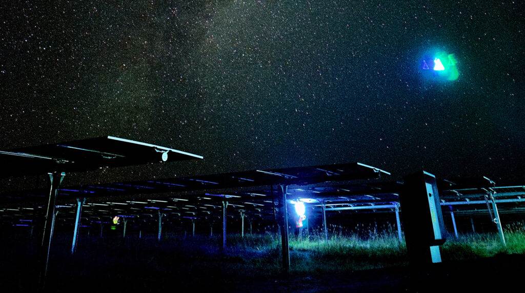 Solar park night sky