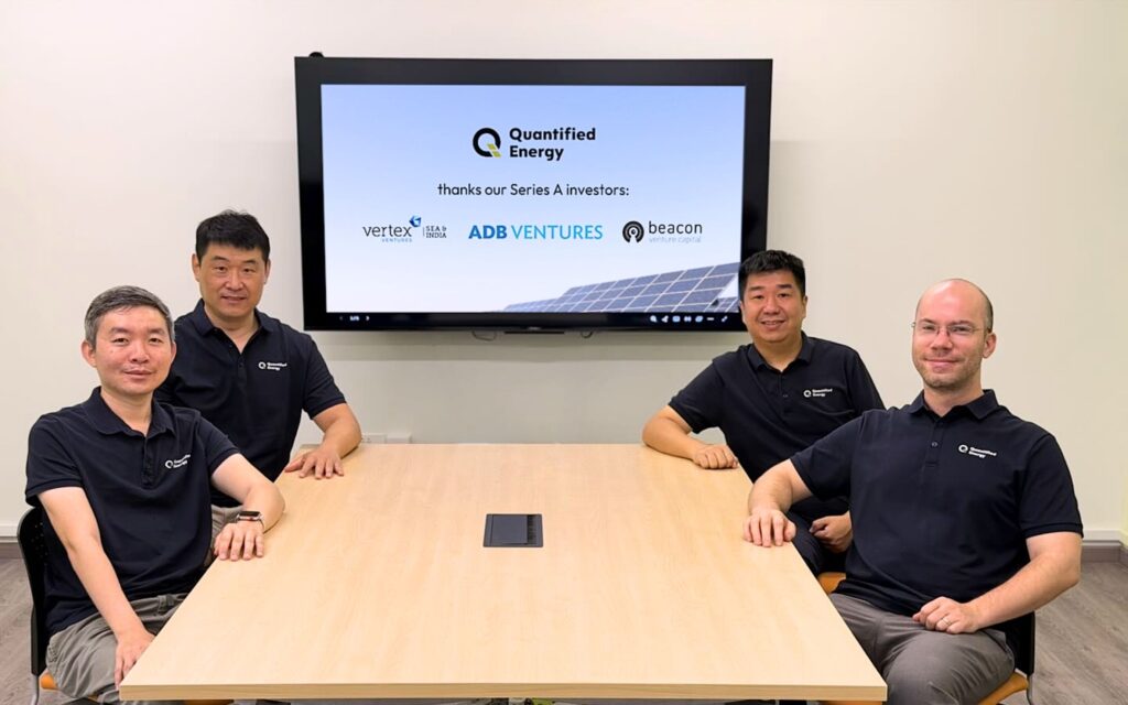 Quantified Energy co-founders secure Series A funding from Vertex Ventures Southeast Asia & India (VVSEAI) ADB Ventures and Beacon VC (KBank) to scale autonomous drone EL mapping technology for utility solar power plants